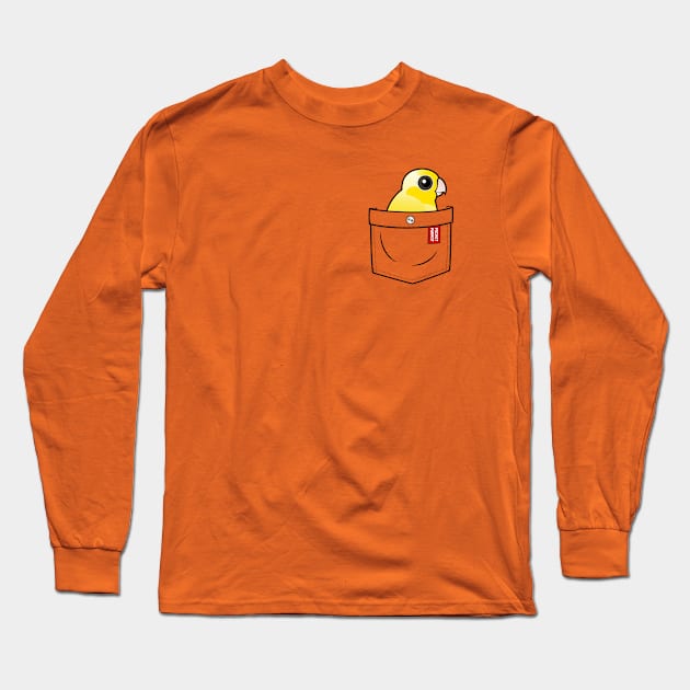 Yellow Pocket Parrot Long Sleeve T-Shirt by birdorable